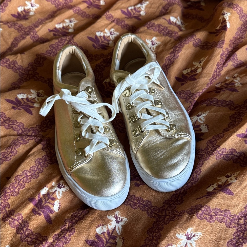 Lilly Pulitzer Shiny Gold Sneakers 6